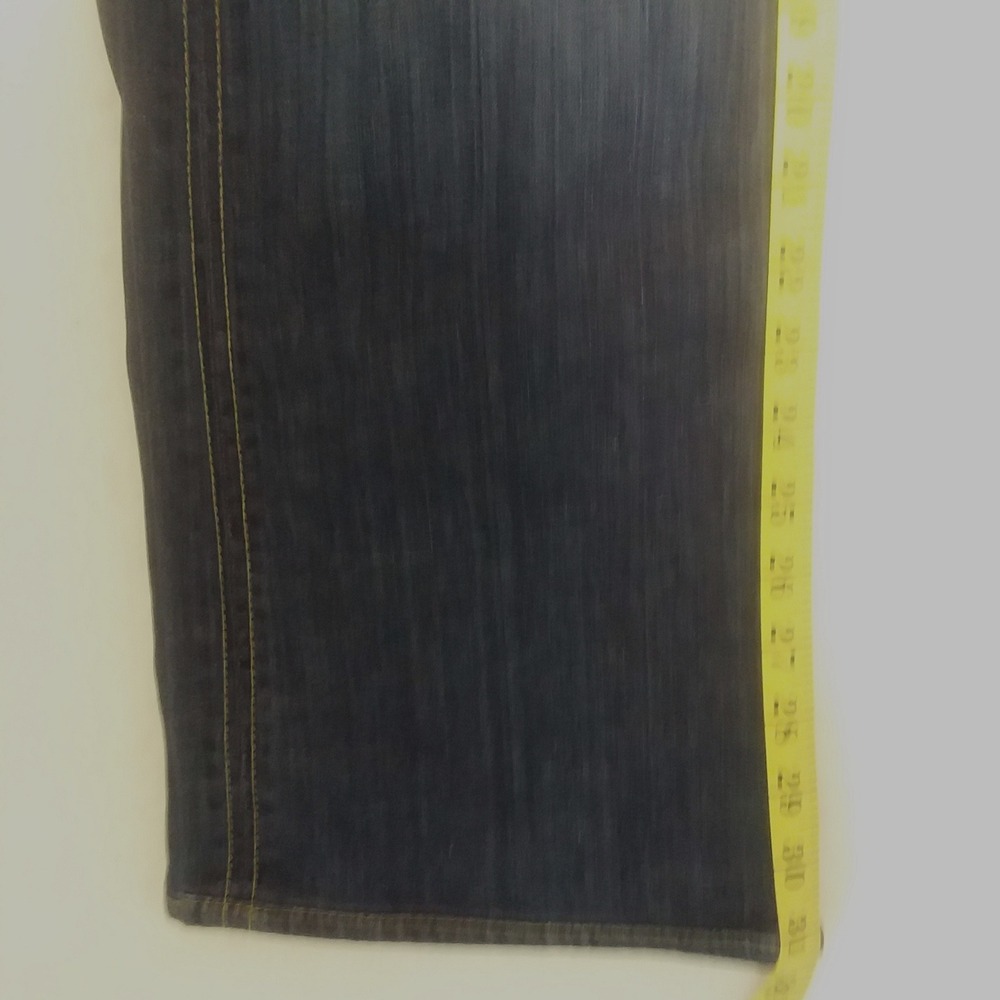 Hudson Jeans Low Rise Bootcut Triangle Flap Pocket Dark Blue Wash Size31 USA Y2K - Picture 14 of 15